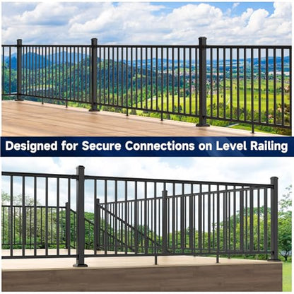 Egadis 4 Pack Aluminum Fixed Railing Bracket with Level Foot - color: The Brackets with Support Rod- Fixed