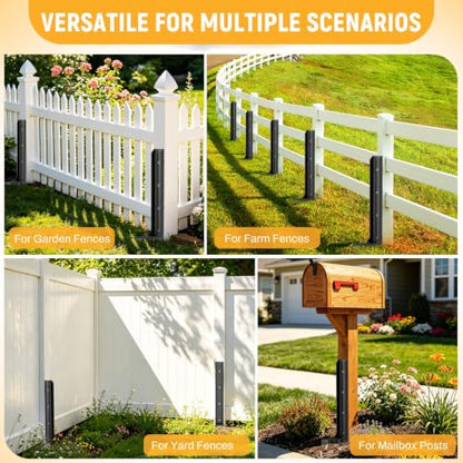 4PCS Fence Post Repair Kit with Serrated Design & Adjustable Width