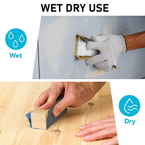 LotFancy Sandpaper 60 to 5000 Grit, 108PCS, 9 x 3.6” Dry Wet Sand Paper with Sanding Block, Silicon Carbide Sanding Sheet Assortment, for Automotive Metal Wood Furniture Polishing Finishing Buffing