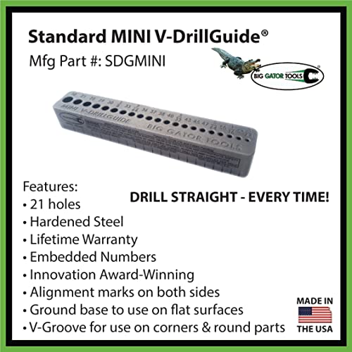 Big Gator Tools SDGMINI MINI V-Drill Guide 21 Drill Sizes by Big Gator Tools