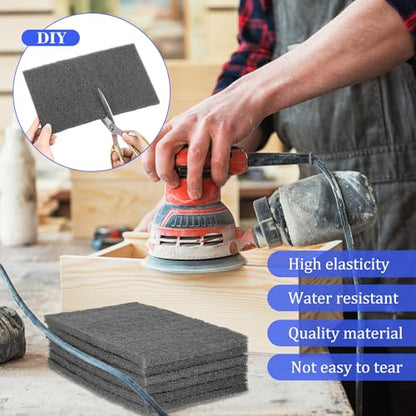 50 Pack Gray Fine Scuff Pads 6 X 9 in Abrasive Sanding Pad - color: Gray