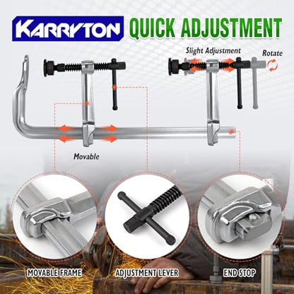 Heavy Duty 16" Inch F-Clamp w/Replaceable Pad, 5-1/2-Inch(140mm) Deep Throat, Drop Forged Steel F Style Bar Clamps for Welding, Bar Size 1-1/5" * 3/5", 2900LB Clamping Force - size: 16" x 5-1/2"D - 1PC