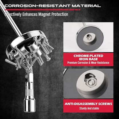 Telescoping Magnetic Sweeper Pickup Tool: Strong Magnet Pick up Nails Screws and Metal Parts Nut Bolts Steel Iron Parts Finder 35LB Pull Capacity Retractable 9" to 34" Telescopic Stick - style: 35LB Telescoping Stick