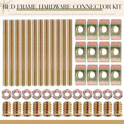 Tandefio 12 Sets Bed Frame Hardware Connectors Bolts Nuts, Single Ended - style: Single Ended