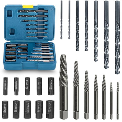 Broken Bolt Extractor Kit,24 Pieces Easy Out Screw Extractor Set