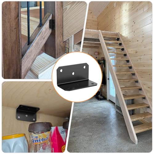 2 x 4 Inch L Brackets for Wood, Heavy Duty Galvanized Corner Braces, 4 PCS - size: 2x2x4 Inch