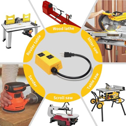 Ortis Automatic Vacuum Switch for Power Tools, with Smart Current Sensing & Delayed Start to Prevent Circuit Overload, Avoids Breaker Tripping, Plug & Play Dust Control Solution LF40