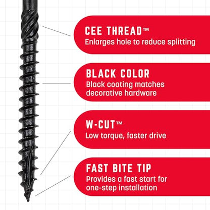 GRK Fasteners RSS™ 5/16 x 3-1/8" Rugged Structural Screws, Black, 25 PCS (4PK) - size: 5/16" x 3-1/8" Multipack