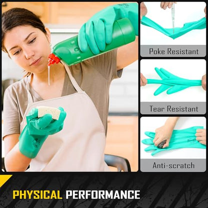 COOLJOB 18 Mil Chemical Resistant Nitrile Gloves 13" Long, Resist Household Acid, Alkali, Solvent and Oil, Latex Rubber Free - size: Large, style: Pack of 1