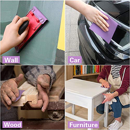 Sandpaper 60 Grit,Wet Dry Sanding Sheets,High Performance White Fused Alumina Abrasive Sand Paper for Wood Furniture Finishing,Metal Grinding,Automotive Polishing,9 x 11 Inch,10-Pack