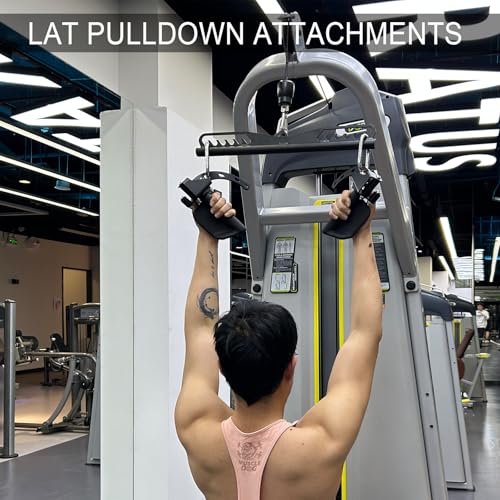 Adjustable Lat Pull down Bar, Cable Machine Attachments for Gym, Home Gym Fitness T-bar Row Pulldown Attachments, Lat Pull Down Machine Wide Grip Neutral Grip Handle - color: SP-B06
