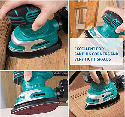 84 PCS Mouse Detail Sander Sandpaper Sanding Paper Assorted 40/60/80/120/180/240/320 Grits - style: 84 PCS 5 Hole 40/60/80/120/180/240/320 Grit