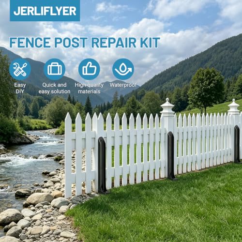 2 Pack Fence Post Repair Kit, 4x4 Post Base for Fixing Leaning or Broken 4x4 & 6x6, Heavy Duty Steel Ground Spike Anchor, No Dig Drive-in Support for Yard, Garden & Fence
