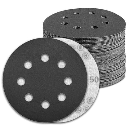 100 Pcs 5 inch Wet Dry Sanding Discs 1500 Grit 8 Hole Hook and Loop - style: 100 Pcs-1500 Grit