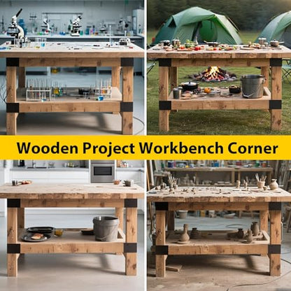 Workbench Bracket Kit, 8Pcs 3-Way Steel Brackets Fit 2x4 & 4x4 Wood
