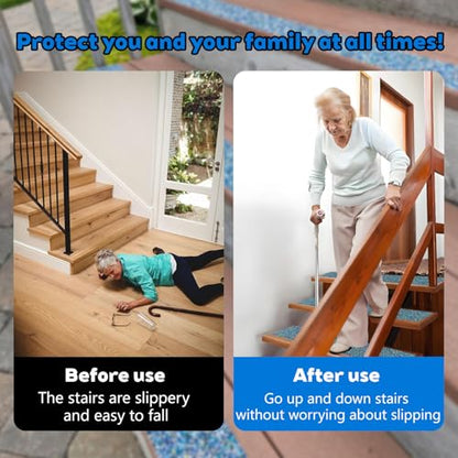 Blue Rubber Anti Slip Tape 6Inchx16.5Feet，Blue Non Slip Tape for Pool,Stair Steps,Bathroom,Trails,tub,Boats,ramp,Stairs Grip Tape,No Skid, High Traction Friction - size: 6Inchx16.5Feet