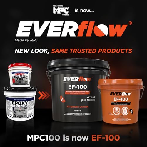 Everflow Made by MPC Epoxy Resin Coating for Floors & Counter Tops, 100% Solids, Self Leveling (PRETINT Black) - color: PRETINT BLACK