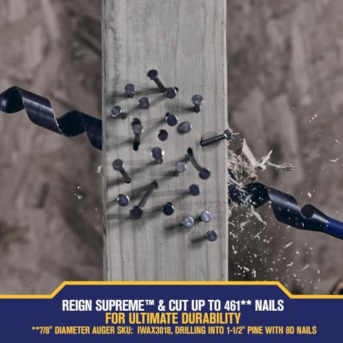 Irwin Tools IRWIN Auger Drill Bit for Wood 5/8 in. x 18 in. (IWAX3007) - style: 5/8-In X 18I-In