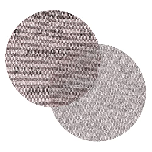Mirka Abranet 5 Inch 120 Grit Mesh Sanding Discs, Hook and Loop, 10 Pack - size: Grit 120