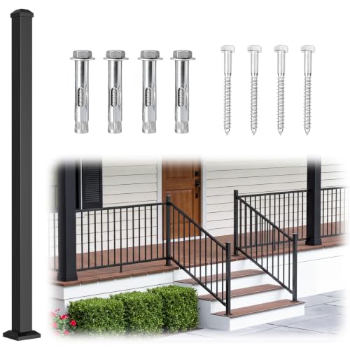 1 Pack 42in x 2in Modular Real Aluminum Deck Railing Post for Stairs - color: The Post 42in - 1Pack