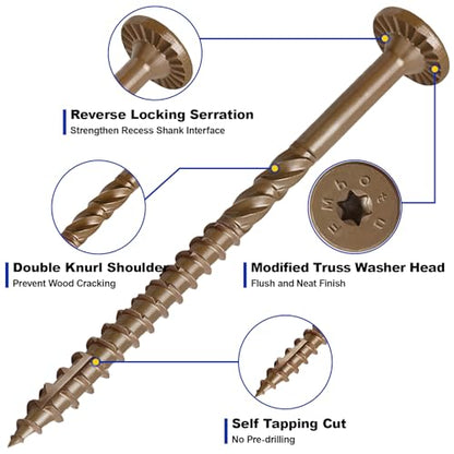 #14 x 6 Inch Wood Structural Lag Screws - size: #14 x 6"