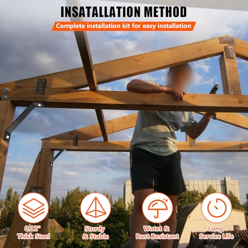 45 Degree Inside Mount Brackets 7" x1-1/3 - Heavy Duty Steel Brackets for Wood Post to Beam Support, 45 Degree Angle Knee Braces Joint for Fixing Lumber Connector Pergola Brackets - 4Pack… - size: 7" x 1-1/3"