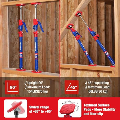 WORKPRO Cabinet Jacks, 23-5/8" to 45-1/4" Adjustable Support Pole, 4-Pack - size: Medium-23.6"-45.3" 4PC