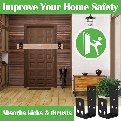 Catcan 2x4 Door Barricade Brackets, 4 Pack Heavy Duty Security Bar for Wood