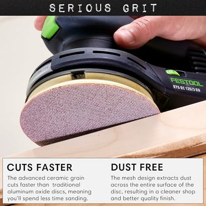 Serious Grit - 5-Inch P80 Grit Ceramic Mesh Sanding Discs - 50 Pack - style: 80 Grit