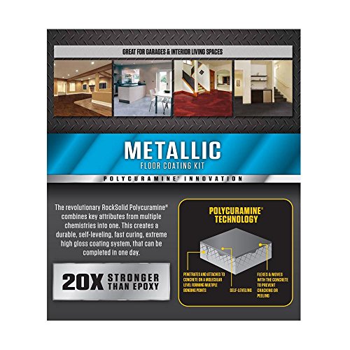 RockSolid Metallic Garage Floor Coating, Gunmetal - color: Gunmetal, size: 70 fl oz (Pack of 1)