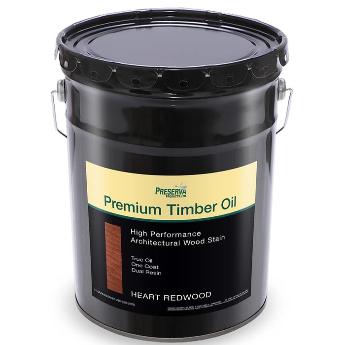 6‐Pack of 5 gal Preserva Products, Ltd. 70504 Heart Redwood Premium Timber Oil High Performance Architectural Wood Stain