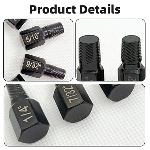 10-Piece Screw Extractor Set for Damaged and Stripped Screws, Alloy Steel Bolt Extractor for Household and Professional Use