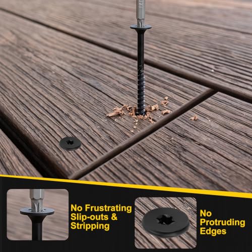 #14 x2-7/8'' Deck Screws,100Count Coarse Thread Exterior Wood Screws - size: #14 x 2-7/8"