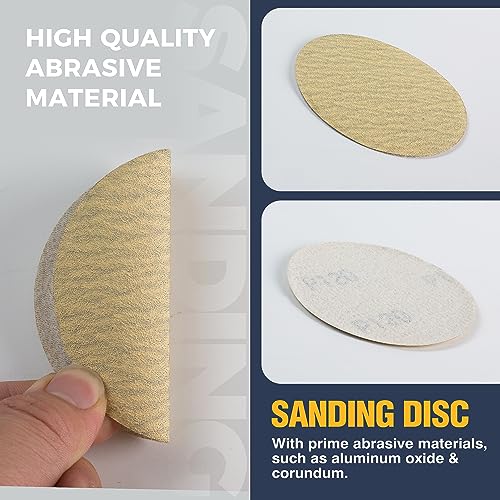 S SATC 50PCS 3 Inch Hook and Loop Sanding Disc 120 Grit Sanding Discs for Random Orbital Sander Aluminum Oxide Sandpaper Discs for Woodworking Automotive Metal - style: 120Grit 50 pack