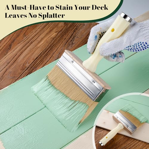 Mister Rui 5 Inch Deck Stain Brush, Limewash Paint Brush for Wood