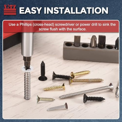100pcs Phillips Wood Screws #8x1-1/2 304 Stainless Steel Brown Head - color: Brown Head, size: #8x1-1/2"