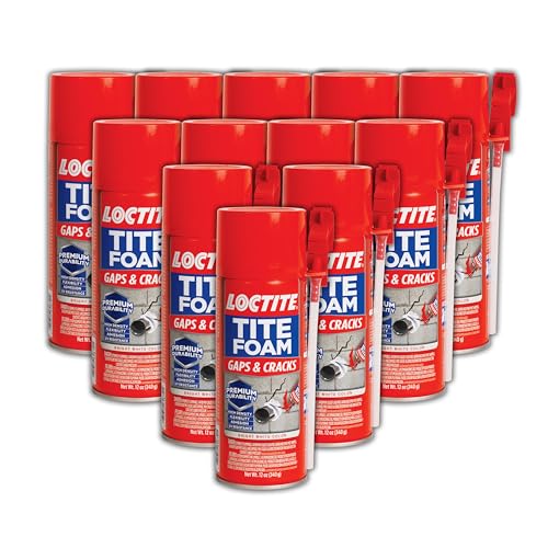 Loctite Tite Foam Gaps & Cracks Spray Foam Sealant, 12 fl oz Can, 12 Pack - Polyurethane Expands for Insulation - size: 12 Pack