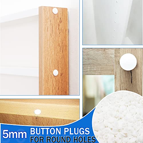 500Pcs 3/16" Plastic White Hole Plugs, Screw Hole Covers - color: White, size: 500pcs*0.19"(5mm)