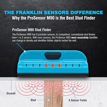 Franklin Sensors ProSensor Sapphire 9000 9-Sensor Stud Finder Wall Scanner - color: Blue