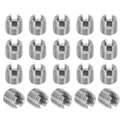 PATIKIL Self-Tapping Threaded Inserts, 20 Pcs M4 x M6.5 x 6mm 303 Stainless Steel Thread Adapter Reducer Slotted Screw Repair Inserts Nuts Sleeve - size: M4 x M6.5 x 6mm