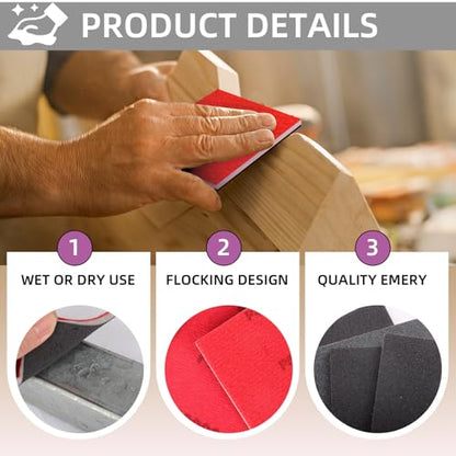 32Pcs Sanding Sponge 180-3000 Grit Soft Foam Hand Sander Block - size: 32pcs Mix Grit, style: Aluminum