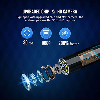 5.5mm Endoscope,1080P HD Borescope Inspection Camera with Light