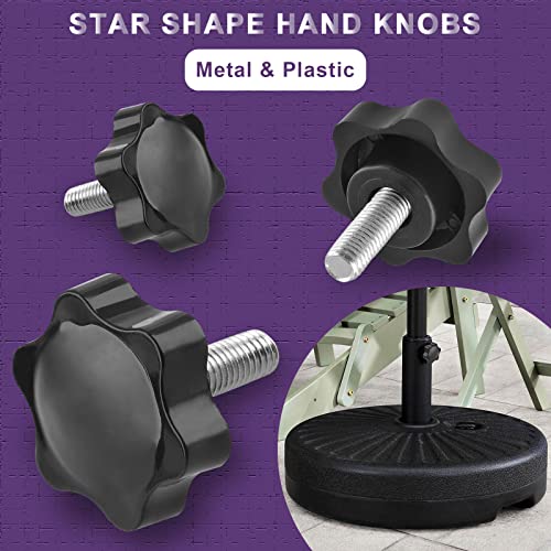 M8 x 20mm Thread Star Knob, 2Pcs - size: M8 x 20mm, style: Hexagonal Handle