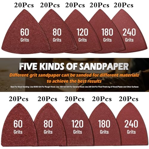 208Pcs Oscillating Tool Sanding Pads Kit for Tight Spaces, Woodworking &DIY - size: 208pcs multitool sanding pads