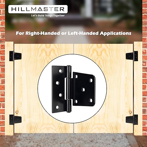 HILLMASTER 3.5 inch Heavy Duty Gate Hinges Fence Door Hinges Durable Gate Strap Hinge for Indoor Outdoor, Gate Hardware Kit for Shed, Wooden Fences, Vinyl Fence Gate, Barn Door, Garage, 4 Pack - size: 4 Pack