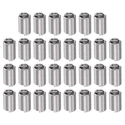 HARFINGTON 30pcs Wire Threaded Inserts 5/16-18 UNC 3D 23.7mm 304 Stainless Steel Helical Coiled Wire Thread Sleeve - size: 5/16-18 UNC