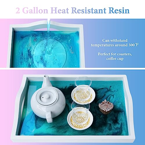 Epoxy Resin 2 Gallon Crystal Clear Epoxy Resin Kit DIY 1:1 Ratio - color: 2 Gallon Kit
