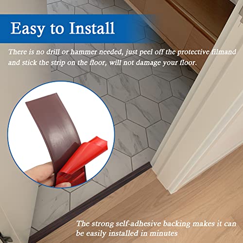 FONUNO Vinyl Floor Transition Strip Self Adhesive Threshold Strip 2" W - color: Black Walnut, size: 5cm, 6.56Ft
