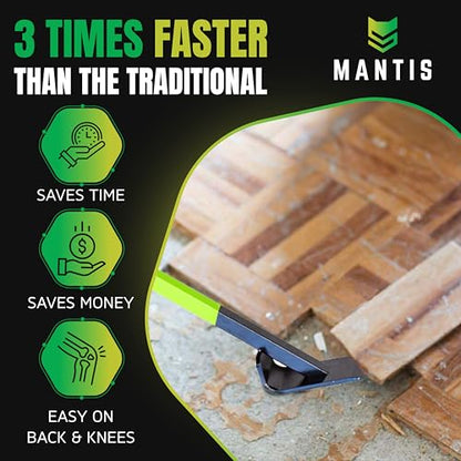Mantis - Large Pry Bar | Ergonomic Designed Pry Bar for Quick Easy Removal of Carpet Tack Strips, Underlayment, and Sheet Vinyl, While Standing on Your Feet.