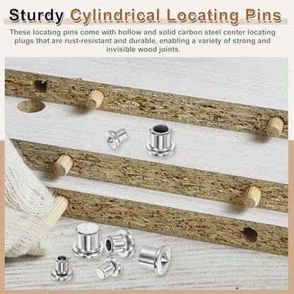 uxcell 250Pcs Wood Dowel Pins, 3/16" x 1 25/32" Wooden Dowel Rods Straight Grooved Pins with 10Pcs Solid Hollow Dowels Tenon Center Transfer Plugs for Furniture Woodworking DIY Project - size: 3/16" x 1 25/32"